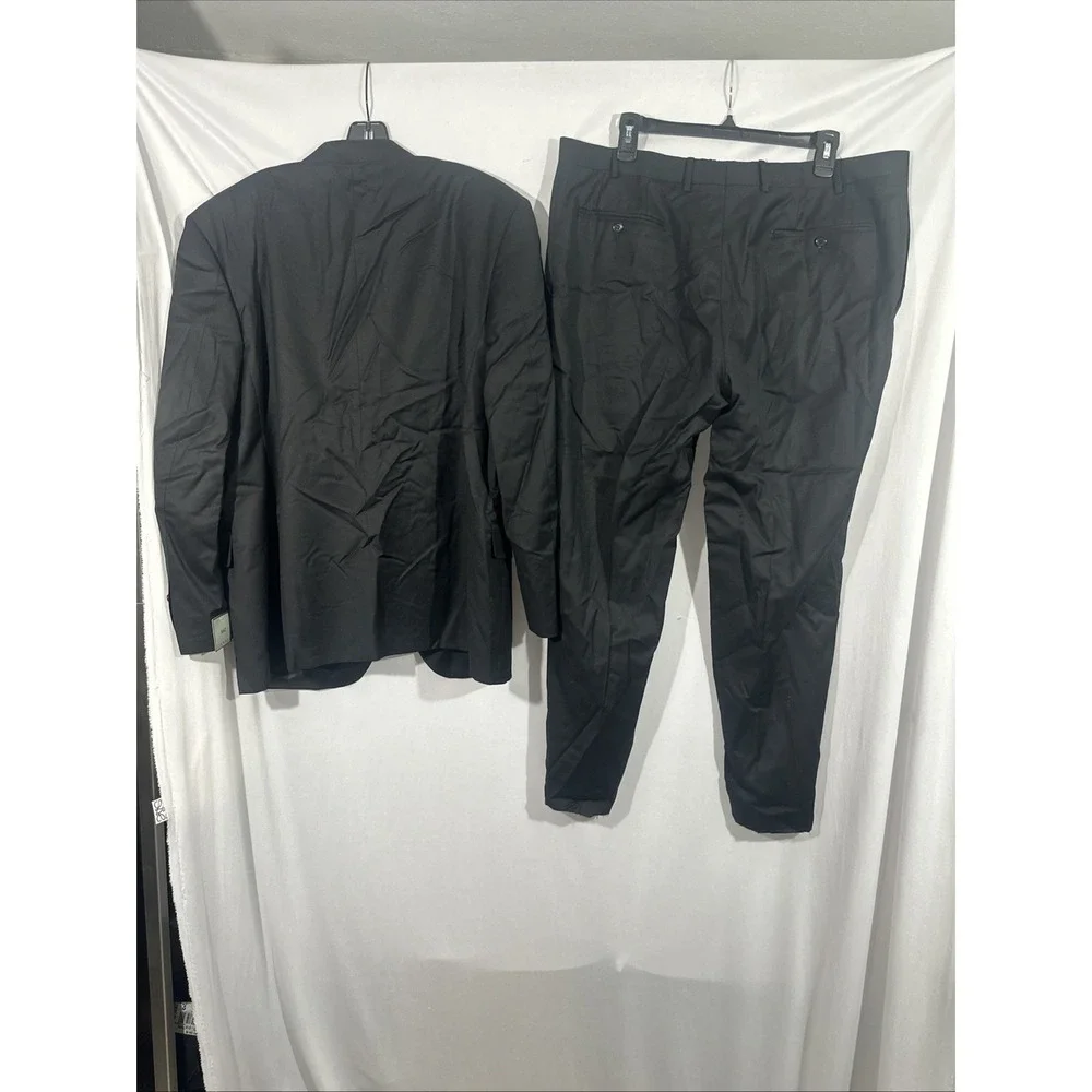 NEW‎ $2295 Canali [ 56C 38 ] 2 Piece Solid Wool Suit Set in Black #J2174